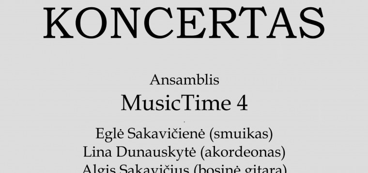 Nemokamas ansamblio „MusicTime4“ koncertas Varėnoje